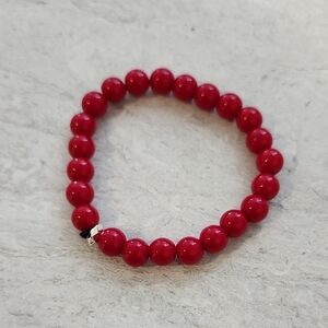 Elegant Red Beaded Bracelet